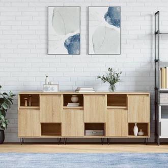 vidaXL Vidaxl - Aparadores 3 Uds Madera Contrachapada Color Roble Sonoma