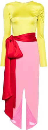 V:PM ATELIER Cherry belted maxi dress - women - Triacetate/Viscose/Polyester/Polyester/Spandex/Elastane - 40 - Green