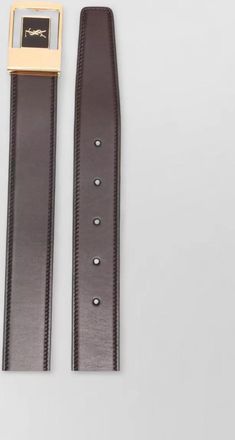 Saint Laurent la 66 leather belt adjustable logo