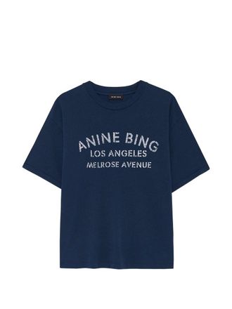 Anine Bing Cade Tee Melrose Stencil - Navy