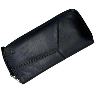 Loewe Pre-owned Long wallet (bi-fold) - Dames - Pre-owned - Zwart - Maat: ONE Size Leer
