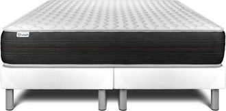 VITALIT Vitalit - Base Tapizada Blanco + Colch&oacute;n Con Muelles Ensacados 2x90x200