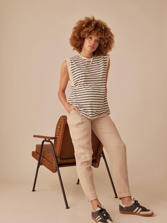 Envie de Fraise Paperbag-Umstandshose ENVIE DE FRAISE sandfarben