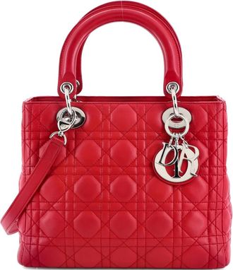 Dior Lady Dior Bag Cannage Quilt Lambskin Medium satchel - Roze