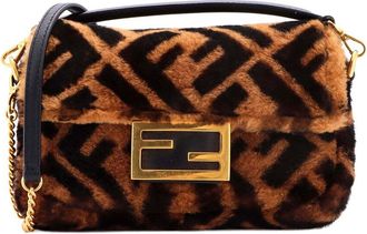 Fendi Fendi Baguette Nm Bag Zucca Shearling Mini (Authentic Pre-Loved)