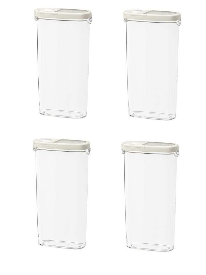 IKEA IKEA 365+ Trockenfutter mit Deckel, 2,3 l, geeignet zur Aufbewahrung von trockenen Lebensmitteln, transparent / weiß, 4 Stück ab 32,99 €