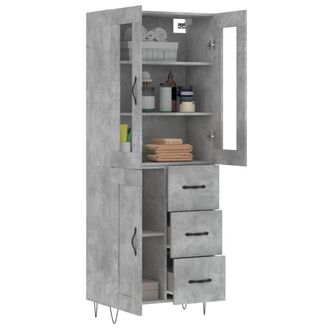 Berkfield Home Highboard Concrete Grey 69.5x34x180 cm Engineered Wood