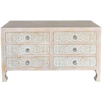 Wanderlust Deco Comoda De Madera De 6 Cajones 91x28,5x51,5
