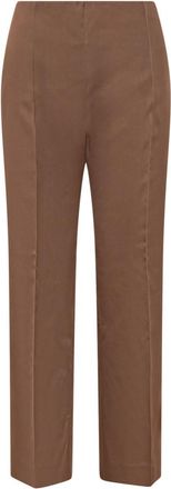 Alberta Ferretti Brown Straight Flat Front Pants