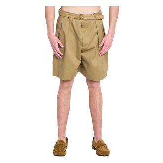 Saint Laurent Casual Shorts, male, Beige, Size: M Drill Bermuda Shorts
