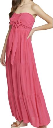 Entro Strapless Maxi Dress In Hot Pink