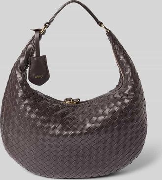 Abro Abro Shoulder Bag mit Logo-Applikation Modell Nana in Dunkelbraun, Gr&ouml;&szlig;e 1