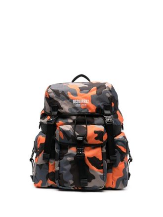 Dsquared2 Zaino Ceresio 9 con stampa camouflage - Arancione