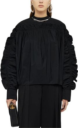 Jil Sander Overhemden, Dames, Zwart, S, Leer, Getailleerde broek