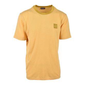 Diesel T-Shirts, male, Yellow, Size: 2XL Cotton T-shirt