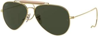 Ray-Ban Sunglasses, unisex, Yellow, Size: 58 MM Classic Outdoorsman Sunglasses