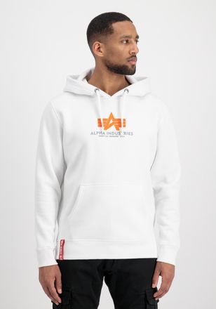 Alpha Industries Hoodie ALPHA INDUSTRIES Basic Hoodie BL Rubber, Herren, Gr. S, weiss (wei&szlig;), Obermaterial: 80% Baumwolle, 20% Polyester, regular fit, Sweatshirts Hood