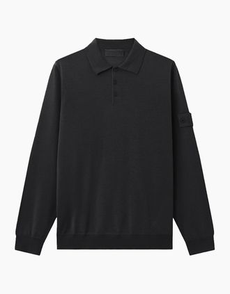 Stone Island Mens Ghost 5100076 Knitted Polo Black - Size: XX