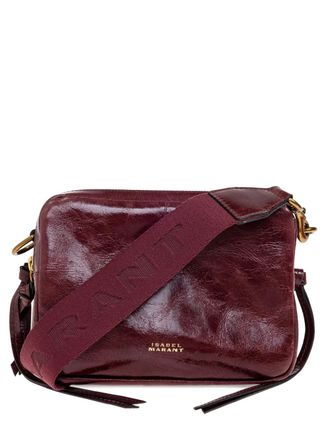 Isabel Marant Wardy Camera logo-detailed leather shoulder bag - women - Leather/Cotton - One Size - Red