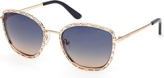 Guess GU00297 32W Womens Sunglasses Gold Size 54