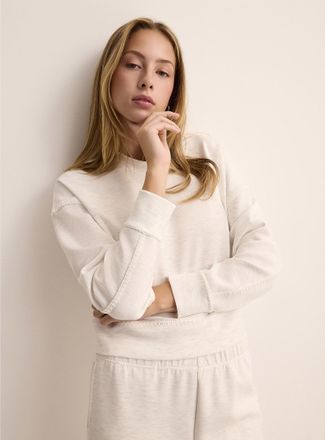 Miiyu Womens Blanket stitch neoprene-style lounge sweatshirt