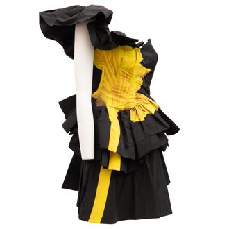 Alexander McQueen Ruffled Taffeta Dress - Black
