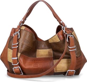 Diesel Patchwork Design Medium Top Handle Bag with Versatile Carrying Options