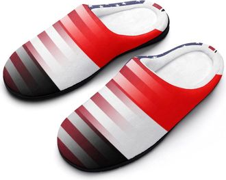 Generic US & Yemen Flag Funny Mens Cotton Slippers Soft Non-Slip Rubber Sole House Slipper Indoor Outdoor