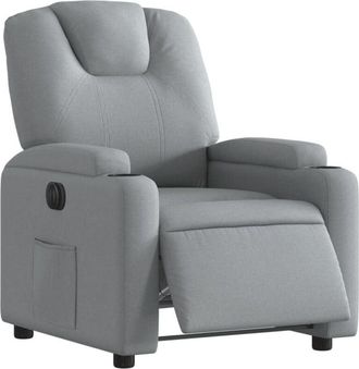 vidaXL Poltrona Elettrica Reclinabile Grigio Chiaro in Tessuto - Vidaxl