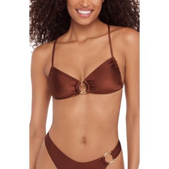 Steve Madden O-Ring Bikini Top in Oak Brown at Nordstrom, Size X-Large