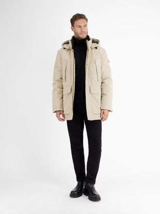 Lerros Parka LERROS Gef&uuml;tterter Winter-Parka mit Funktionen, Herren, Gr. XXL, beige, 100% Polyester, Jacken Parka