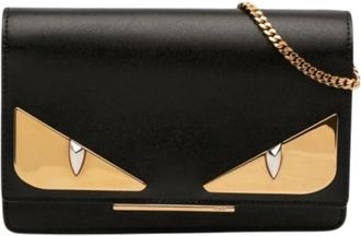 Fendi Pre-owned Wallet On Chain - Dames - Vintage Clutch - Zwart - ONE Size - Leer - Vintage