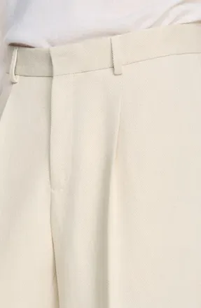 Sandro Wide-leg cotton linen trousers in Ecru at Nordstrom, Size 40 X 29