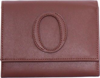 Orciani Burgundy Stitched Fold Over Wallet