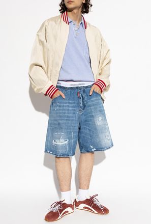 Dsquared2 Denim Shorts With Vintage Effect, Mens, Blue