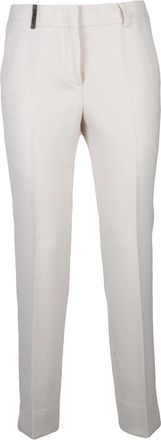 PESERICO Tailored White Blend Trousers with Minimalist Aesthetic