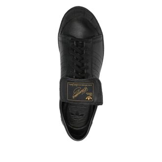 adidas Calf Leather Low-Top Sneakers - Black