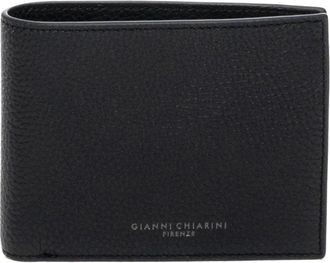 Gianni Chiarini Compact Portemonnee - Heren - Portefeuilles - Zwart - ONE Size - Leer - Accessoires