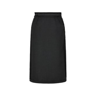 Maison Margiela Four White Stitches Pleated Midi Skirt