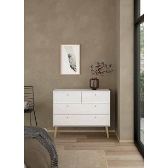 Dmora Cassettiera Pelagie, Settimino multiuso, Comò camera da letto, Mobile con cassetti, 99x39 h82 cm, Bianco - Dmora