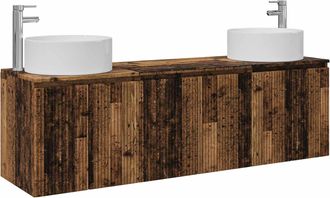 vidaXL Juego De Muebles De Ba&ntilde;o 3 Uds. Madera Envejecida Vidaxl