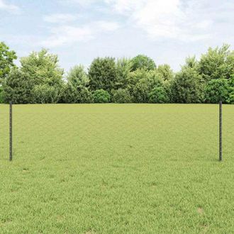 vidaXL Reja Con Postes Gris 0.5 X 25 M Acero Vidaxl
