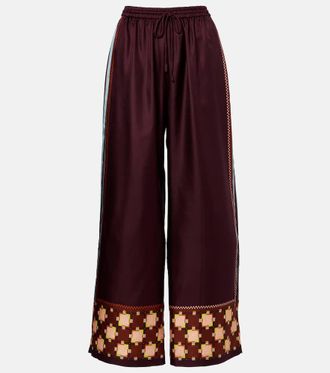 Alemais Al&eacute;mais Wilson silk twill wide-leg pants