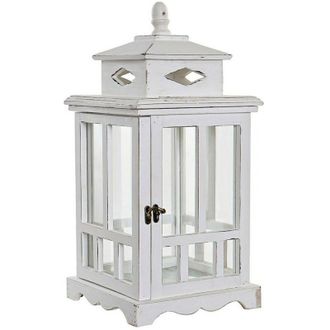 DKD Home Decor Lanterna DKD Home Decor Cristallo Bianco Pino