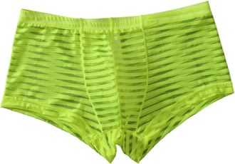 Generic Mens Ice Silk Sheer Triangle Thong Low Rise Mesh Summer Breathable Underwear Lightweight Comfort (Green, XL)