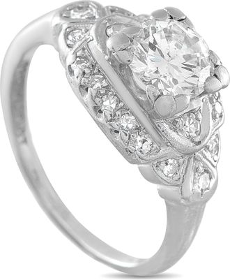 Luxury Bazaar Antique Platinum 1.10ct Diamond Engagement Ring MF06-041626