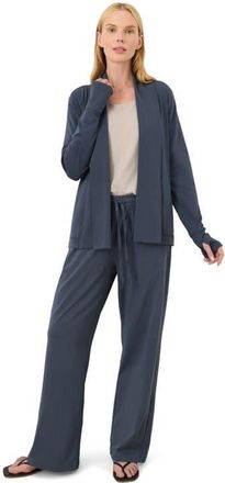 Pact Luxe Essential Swing Cardigan Made With Organic Cotton in Steel Blue at Nordstrom, Size Xx-Large