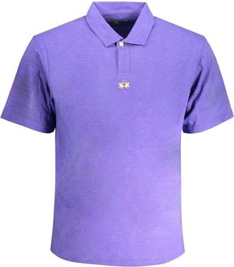 La Martina Geborduurd Poloshirt - Heren - Polos - Paars - XL - Katoen - Tops