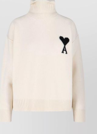 Ami virgin wool turtleneck long-sleeve sweater