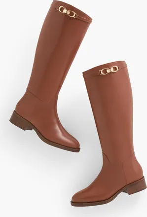Talbots Waverly Vachetta Tall Riding Boots - Cognac - 10 1/2 M Talbots